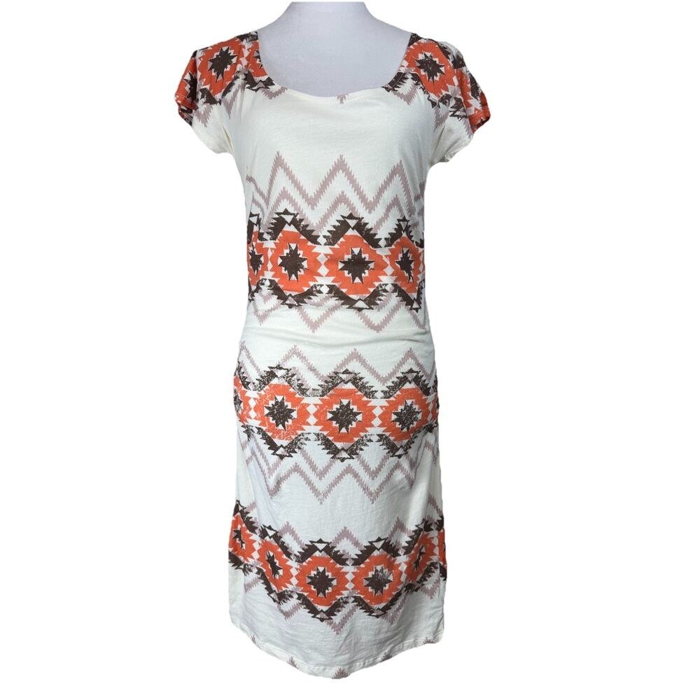 Rock & Roll Cowgirl Dress Small Fitted Aztec Print Short Sleeves Knee Length